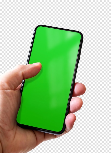 Teléfono con fondo de pantalla verde chroma key. plantilla para su