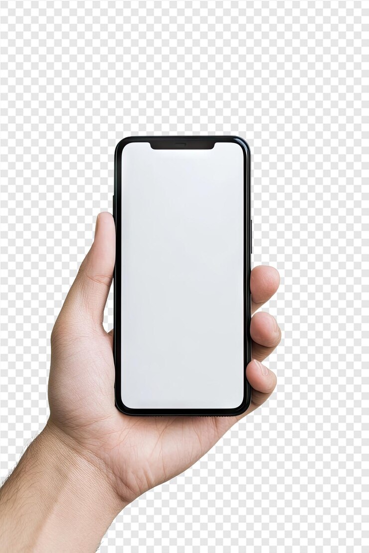 PSD una mano sosteniendo un teléfono con una pantalla que dice cita flip cita en la pantalla