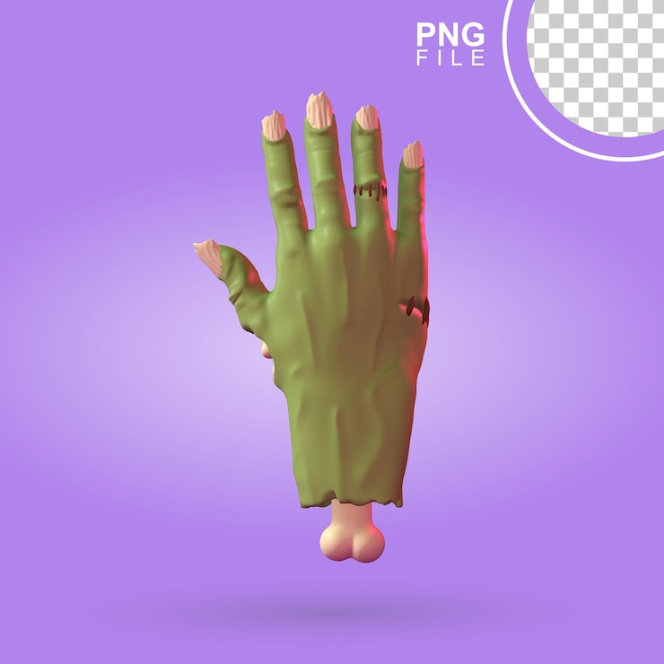 PSD mano spettrale dello zombie di halloween 3d