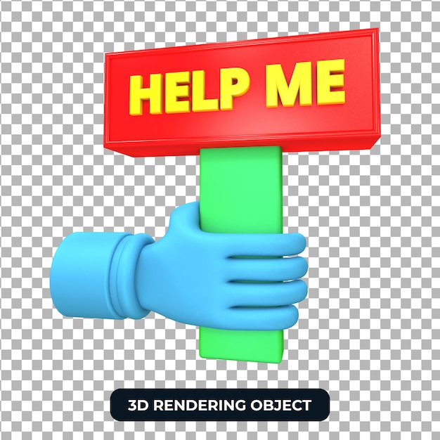 PSD mano sujetando ayúdame a firmar 3d render aislado