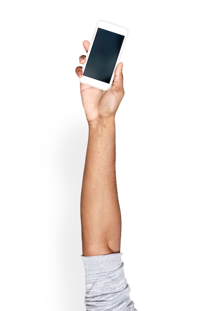 Mano sujetando teléfono
