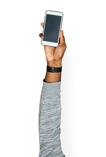 Mano sujetando teléfono