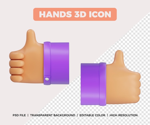 PSD manos 3d como gesto