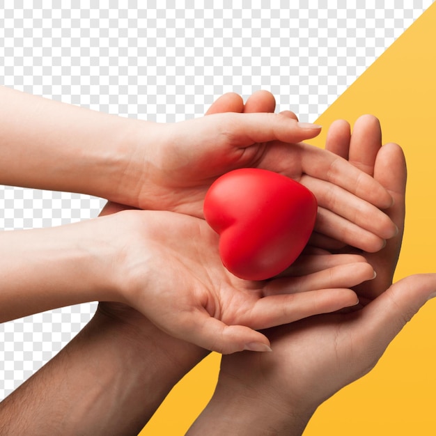Manos amorosas que sostienen un corazón
