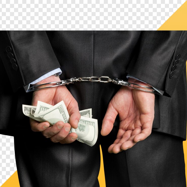 PSD manos en esposas con dinero