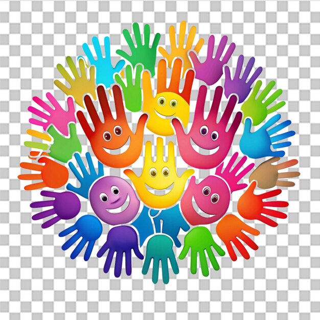 Las manos de la gente feliz icono aislado en fondo transparente