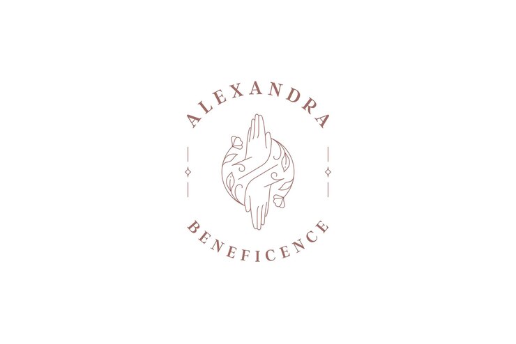 PSD las manos humanas concentradas se relajan, la meditación, la primavera florece, el círculo, el marco, la línea, el logotipo.