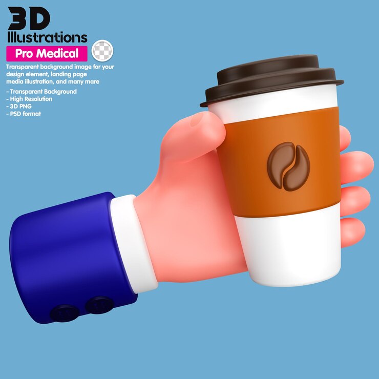 PSD manos de icono de ilustración 3d