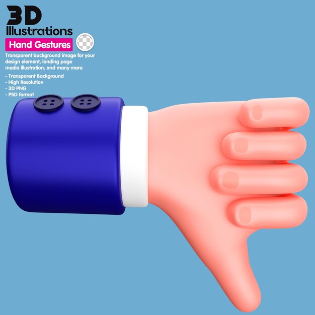 Manos de icono de ilustración 3d