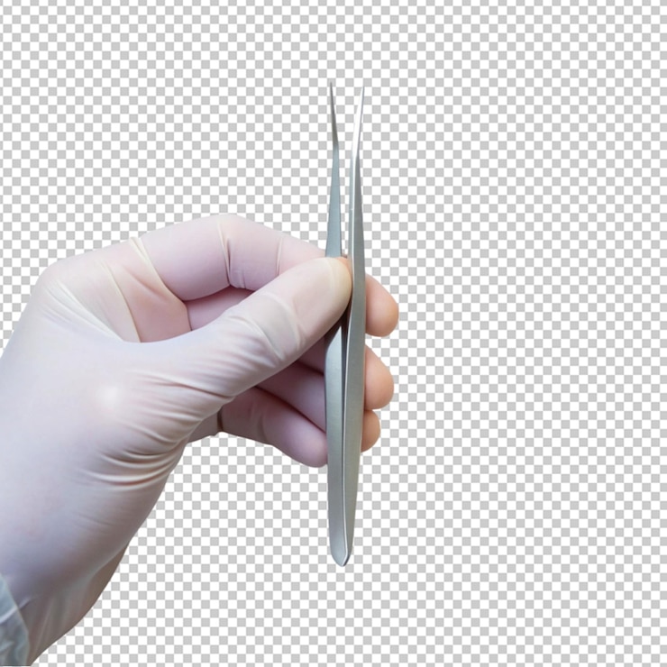 PSD manos médicas sosteniendo una pinza