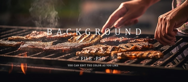 Las manos de las mujeres están preparando una barbacoa.