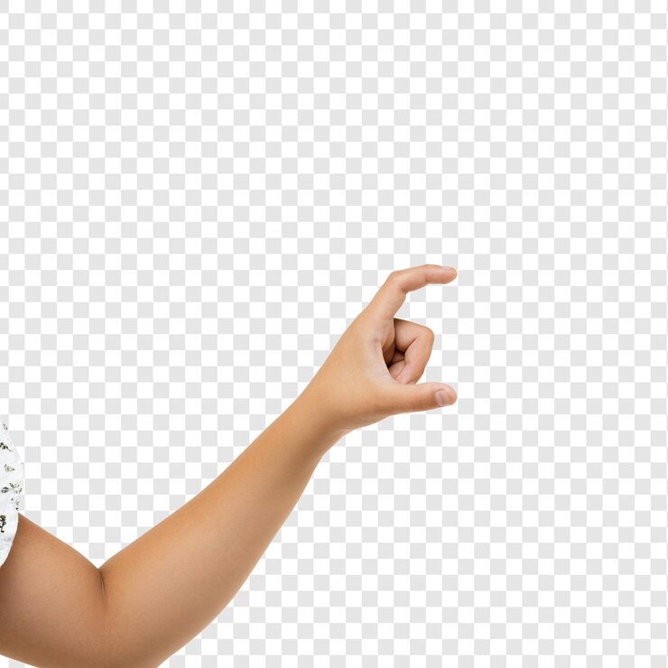 PSD las manos de los niños gesticulando aisladas en un fondo transparente