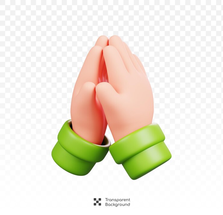 PSD manos de oración aisladas ramadán kareem elemento islámico icono concepto ilustración 3d
