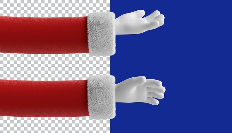 PSD las manos de papá noel 3d icon renderizado diseño de activos 3d ilustración de icono