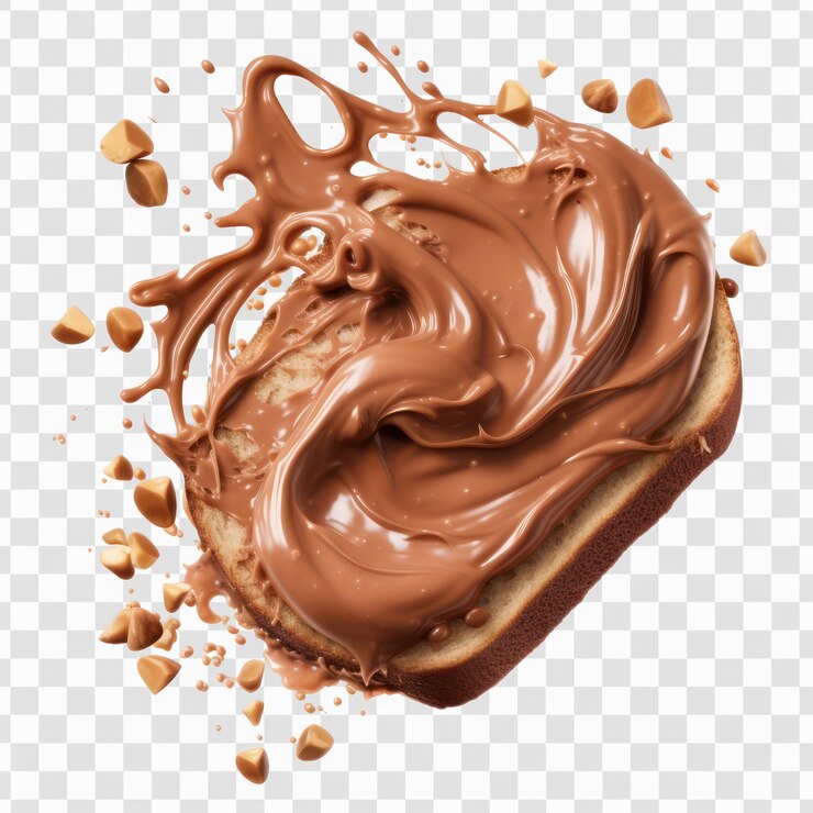 PSD manteiga de nutella com chocolate em fundo transparente psd