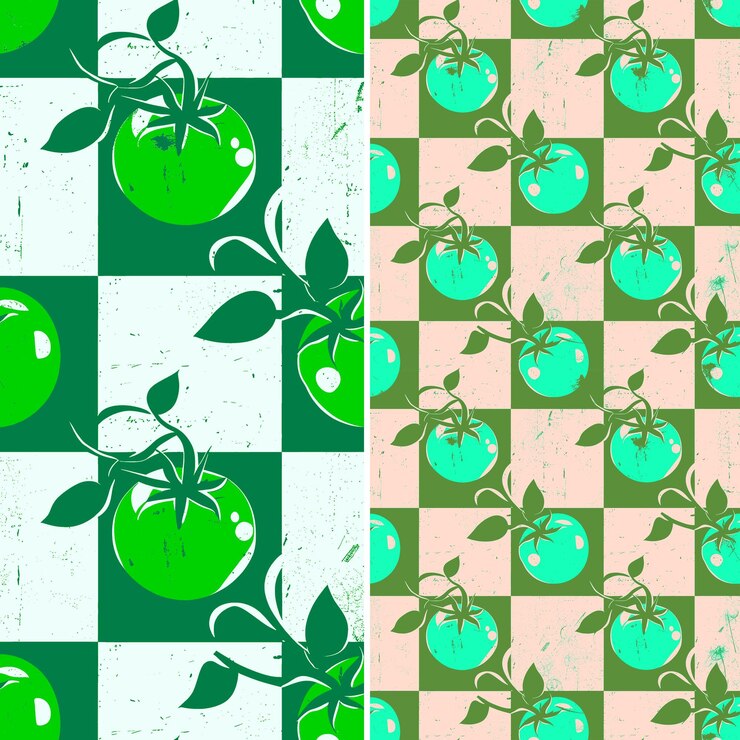 PSD un mantel a cuadros verde y rosa con limones en él
