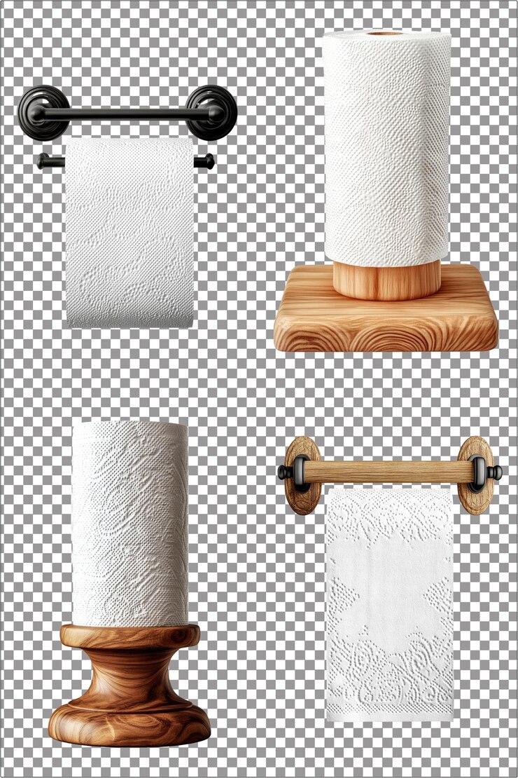 Mantenedor de toallas de papel práctico para dispensar toallas de paper hiperrealista PNG aislado con Transp claro