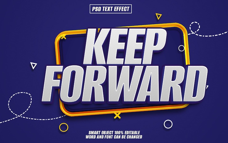 PSD mantener el efecto de texto hacia adelante fuente editable tipografía texto 3d