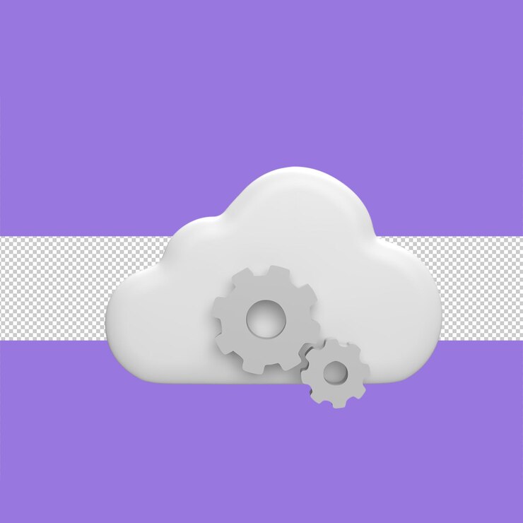 PSD mantenimiento de la nube 3d modelo de icono estilo de dibujos animados concepto render ilustración