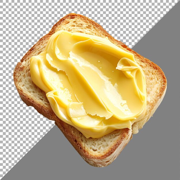 La mantequilla amarilla en un fondo transparente generada por Ai