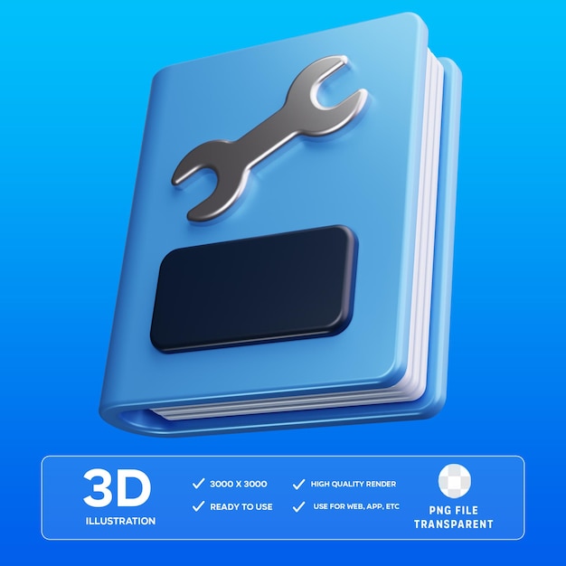 El manual de PSD es una guía, un manual de reparación, un servicio, información de conocimiento e ilustración en 3D.