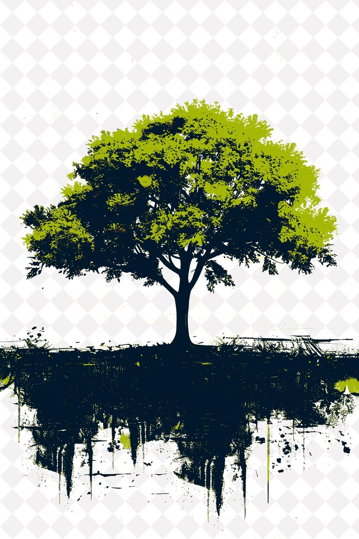 PSD manuscrito de jorge amados con un árbol de amarelo rojo ip en la escena y cultura de ba brasil ilustraciones