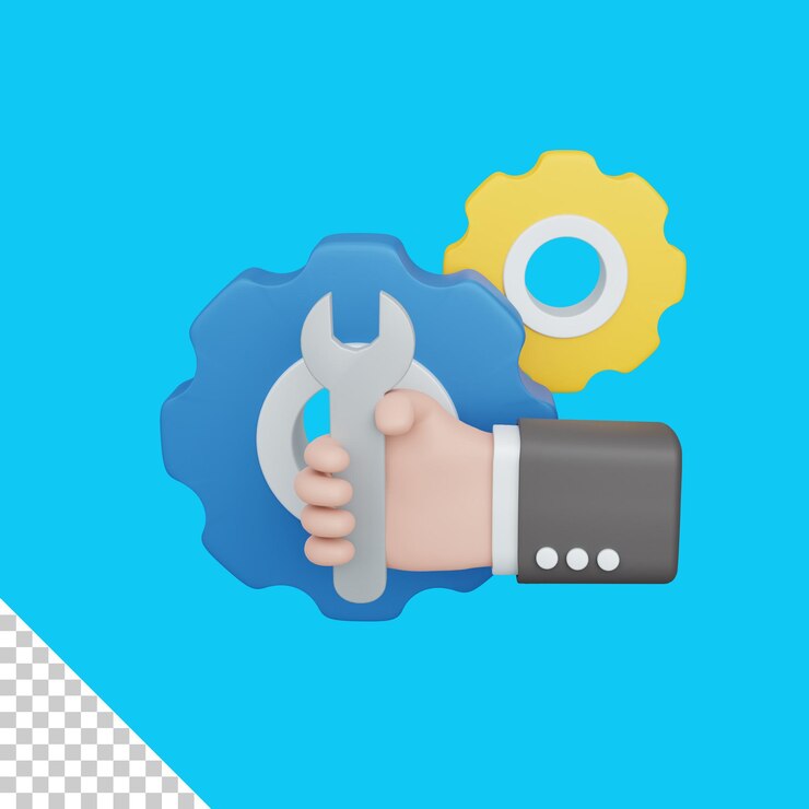 PSD manutenção de renderização 3d isolada útil para ilustração de desenvolvimento e web design