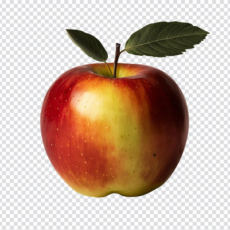 Manzana aislada sobre un fondo transparente