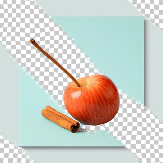 Manzana de canela sobre un fondo transparente