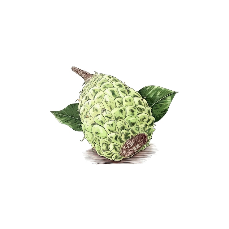 PSD manzana de crema verde fresca con hojas