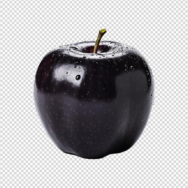 Manzana negra aislada sobre un fondo transparente