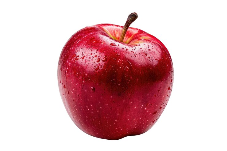 PSD manzana roja fresca aislada sobre fondo blanco fotografía de producto de estudio aig57