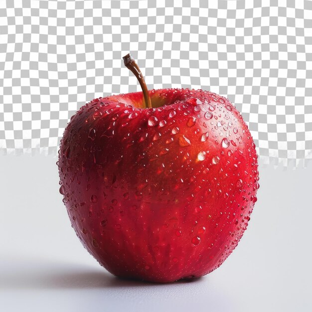 PSD una manzana roja con gotas de agua en ella