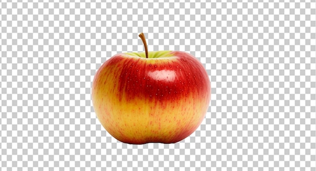 Una manzana roja sobre un fondo transparente