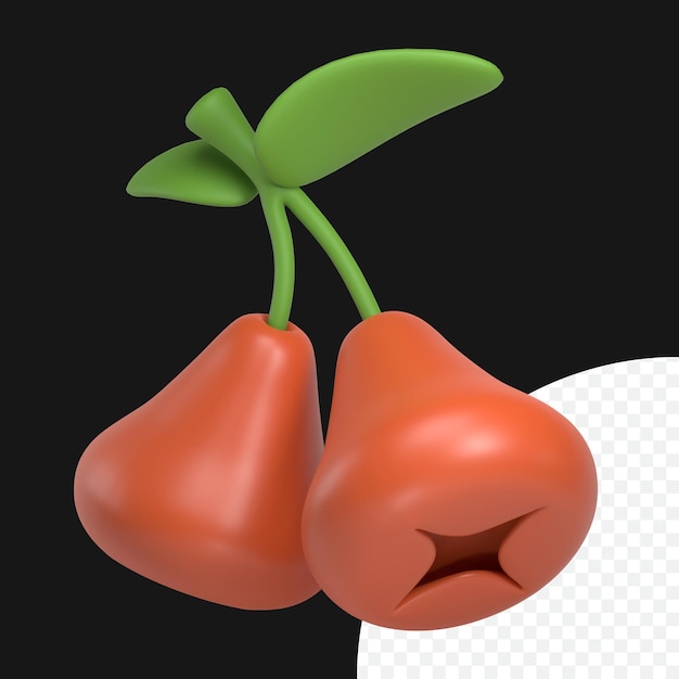 PSD manzana rosa, fruta, 3d, icono