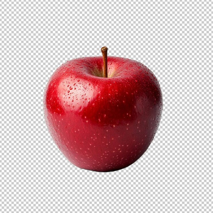 Manzana sobre un fondo transparente