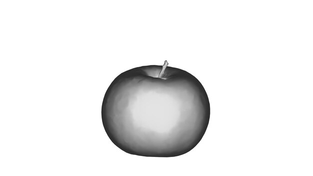 una manzana con un tallo en el medio