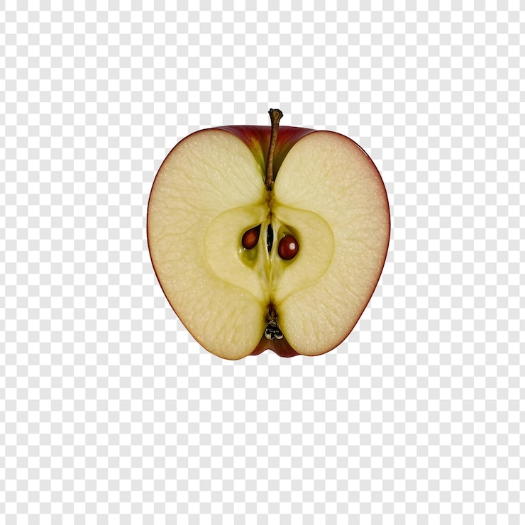 PSD una manzana con un tallo que tiene el tallo faltante