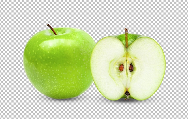 Manzana verde aislado en capa alfa