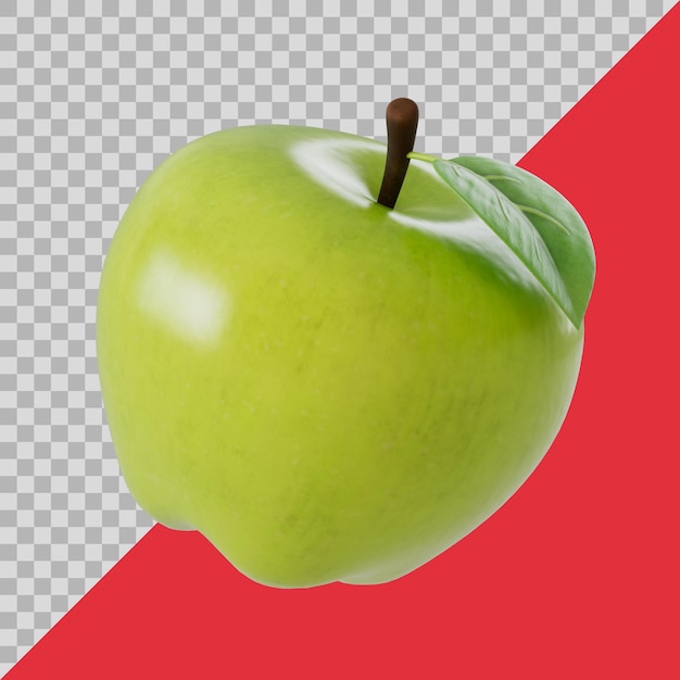 Manzana verde estilizada modelo 3d