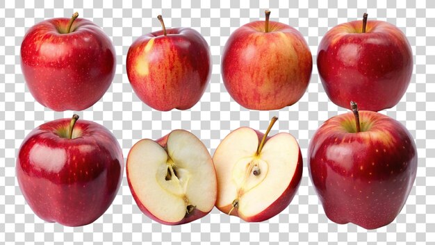 Manzanas rojas aisladas sobre un fondo transparente