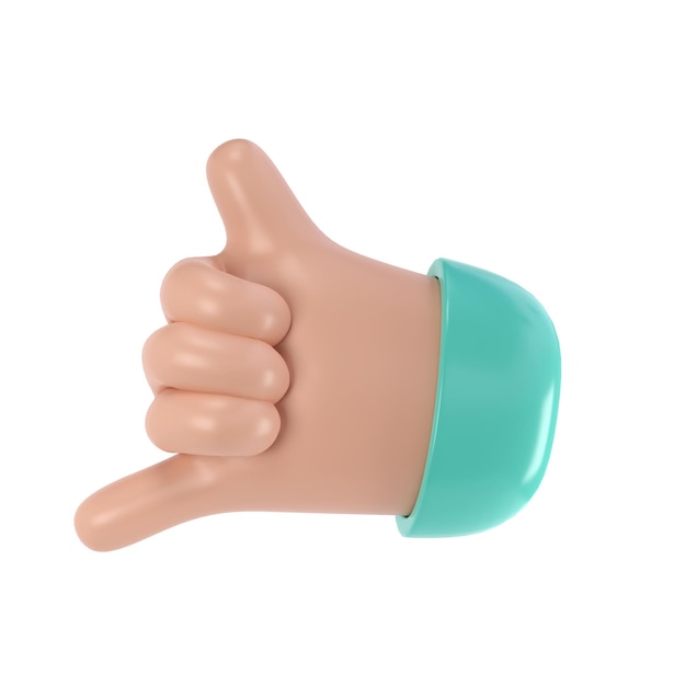Mão 3d com dois dedos ícone ilustração ícone social personagem de desenho animado gesto de mão sucesso de negócios clip art transparente