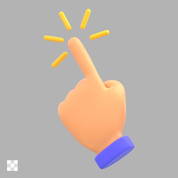 PSD mão clique no ícone 3d