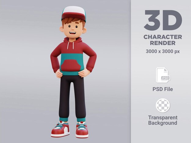 mão de personagem masculino 3d no quadril