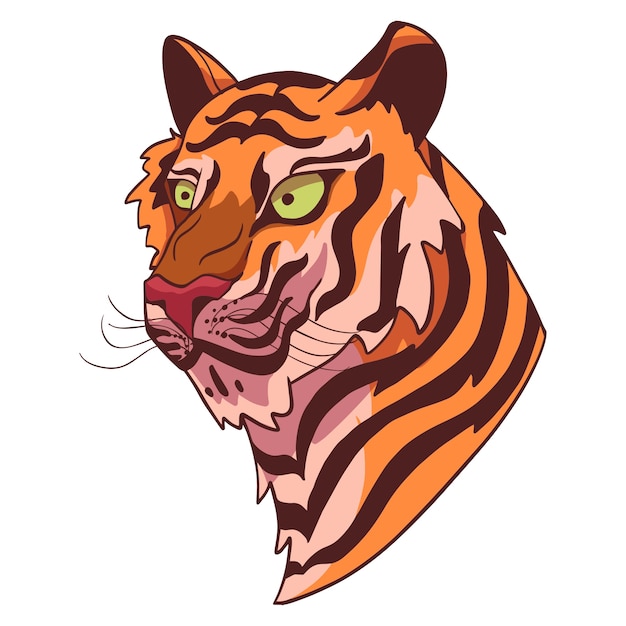 Mão, desenhado, tigre, ilustração