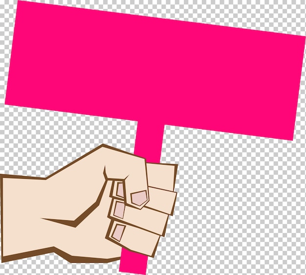 Mão segurando o banner de marca de publicidade