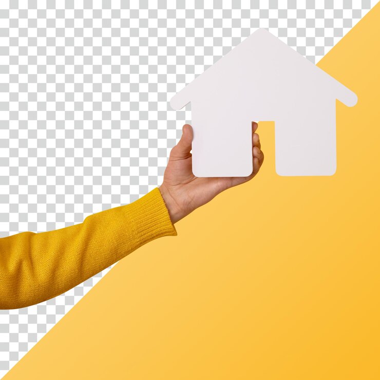 PSD mão segurando um símbolo de casa