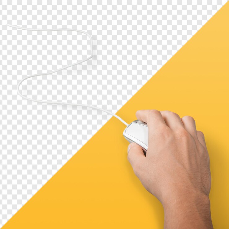 PSD mão usando um rato