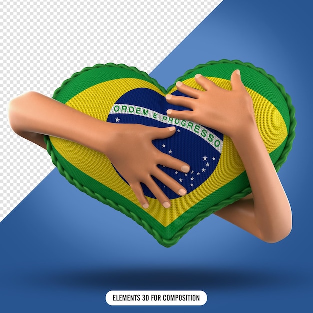 mãos abraçando travesseiro em forma de coração