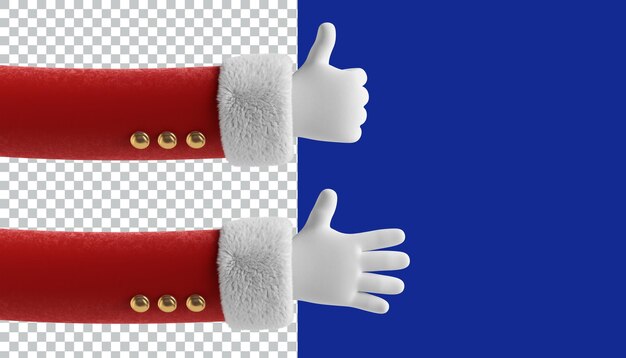 Mãos de Papai Noel 3D Icon render design de ativos 3D Ilustração de ícone